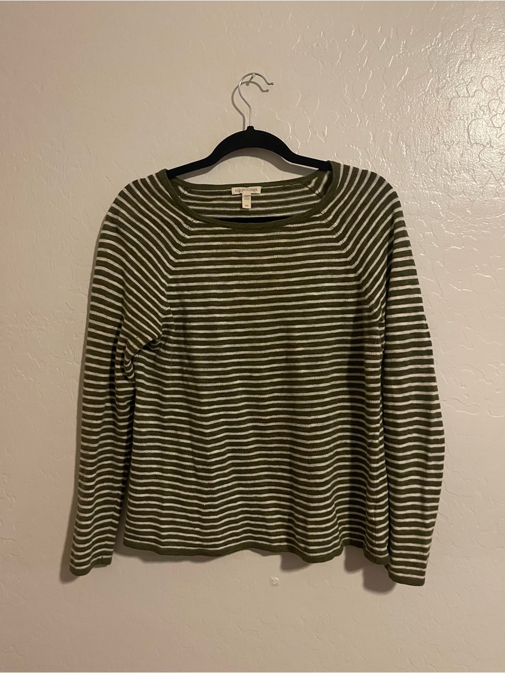 eileen fisher organic linen striped Sweater Size S